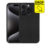 Rugged Texture TPU Hoesje - Telefoonhoesje geschikt voor iPhone 15 Pro - Zwart