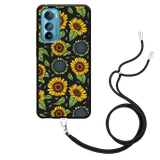 Hoesje met Koord Zwart geschikt voor Motorola Edge 30 - Sunflowers