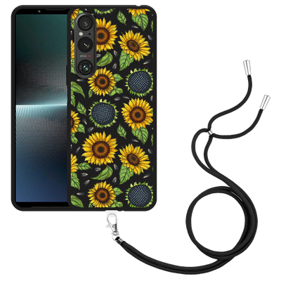 Cazy Hoesje met koord geschikt voor Sony Xperia 1 V Sunflowers