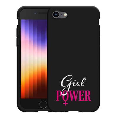 Cazy Hoesje Zwart geschikt voor iPhone SE 2022 - Girl Power