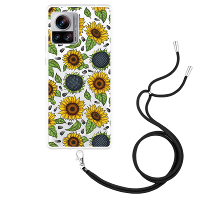 Cazy Hoesje met Koord geschikt voor Motorola Edge 30 Ultra - Sunflowers