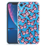 Hoesje geschikt voor iPhone Xr - Roze Vlinders