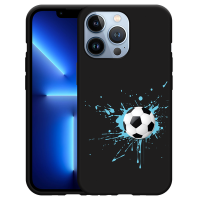 Cazy Hoesje Zwart geschikt voor iPhone 13 Pro - Soccer Ball
