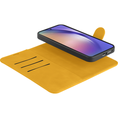 Cazy Uitneembaar Wallet Hoesje voor Samsung Galaxy A35 - Magnetisch 2-in-1 Hoesje met Pasvakjes - Geel