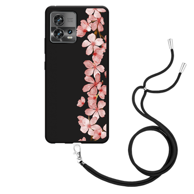 Cazy Hoesje met Koord Zwart geschikt voor Motorola Edge 30 Fusion - Flower Branch
