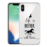 Hoesje geschikt voor iPhone X - Life is Better with Horses
