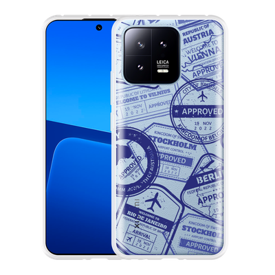 Cazy Hoesje geschikt voor Xiaomi 13 Paspoort Stempels