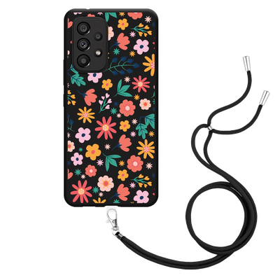 Cazy Hoesje met Koord Zwart geschikt voor Samsung Galaxy A53 - Always have flowers