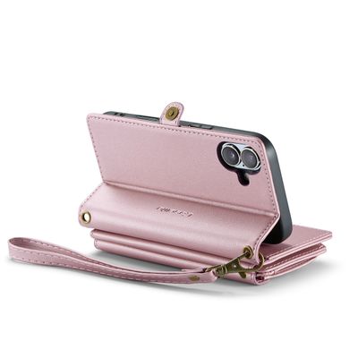 Caseme Case iPhone 16 - Crossbody Wallet Case - Pink