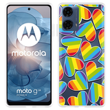 Hoesje geschikt voor Motorola Moto G04/G04s/G24/G24 Power Regenboog Hartjes