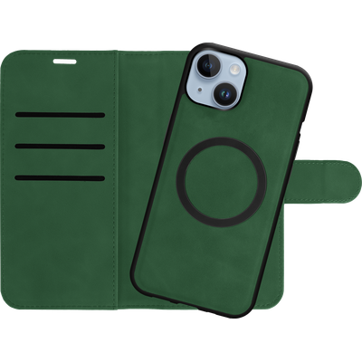 Cazy Uitneembaar Wallet Hoesje voor iPhone 15 Plus - Magfit 2-in-1 Hoesje met Pasvakjes - Groen