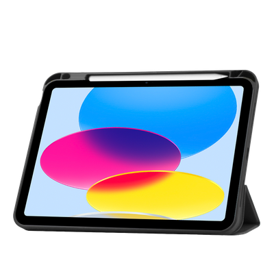 Cazy TriFold Hoes met Penhouder geschikt voor iPad 2022 (10th Gen) - Zwart