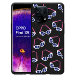 Hoesje Zwart geschikt voor Oppo Find X5 - Retro Zonnebrillen I
