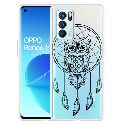 Cazy Hoesje geschikt voor Oppo Reno6 Pro 5G - Dream Owl Mandala