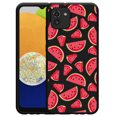 Cazy Hoesje Zwart geschikt voor Samsung Galaxy A03 - Watermeloen