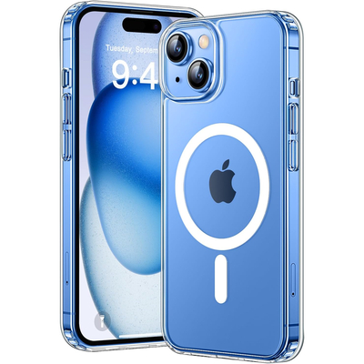 Cazy Soft TPU Hoesje geschikt voor iPhone 16 Plus - met Magnetische Ring - Transparant