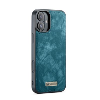 Caseme Hoesje geschikt voor iPhone 16  - Luxe Leren Portemonnee Hoesje - Blauw