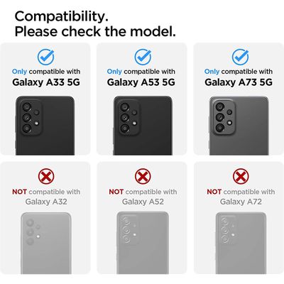 Spigen Camera Lens Tempered Glass Samsung Galaxy A33 / A53 / A73 Protector - Zwart