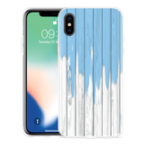 Hoesje geschikt voor iPhone X - Dripping Blue Paint