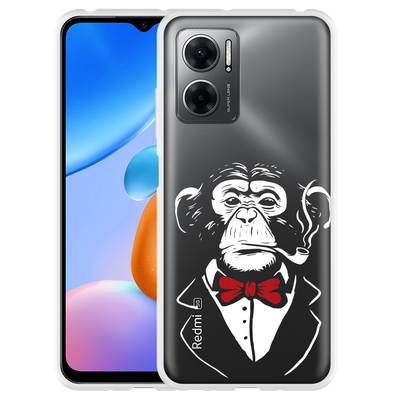 Cazy Hoesje geschikt voor Xiaomi Redmi 10 5G Smoking Chimp