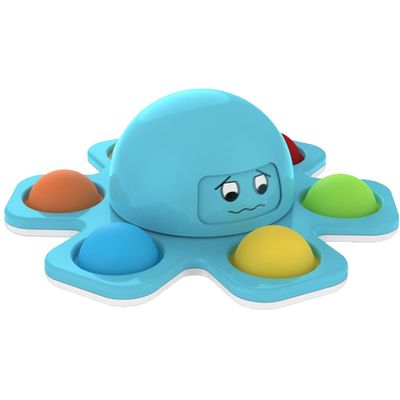 Cazy Fidget Spinner met Pop Up Bubble - Face Changing Octopus - Blauw