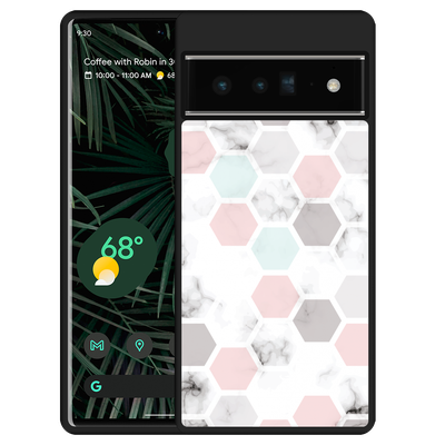 Cazy Hardcase hoesje geschikt voor Google Pixel 6 Pro - Marmer Honeycomb