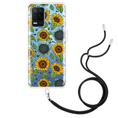 Cazy Hoesje met Koord geschikt voor Realme 8 5G - Sunflowers