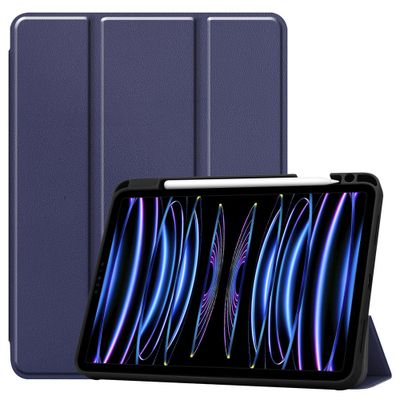 Cazy TriFold Hoes met Penhouder geschikt voor iPad Pro 11 2022 4th (Gen)/Pro 11 2021 (3rd Gen) - Blauw