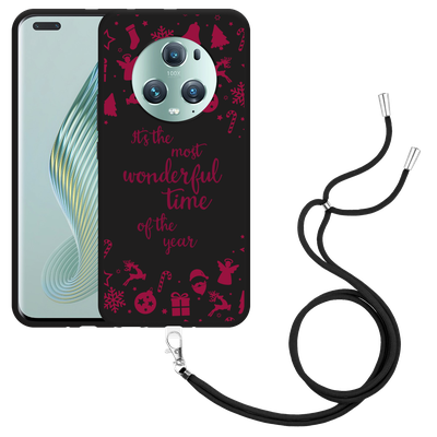 Cazy Hoesje met koord Zwart geschikt voor Honor Magic5 Pro Most Wonderful Time