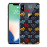 Hoesje geschikt voor iPhone X - Doodle hearts