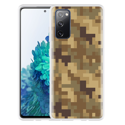 Cazy Hoesje geschikt voor Samsung Galaxy S20 FE - Pixel Camouflage