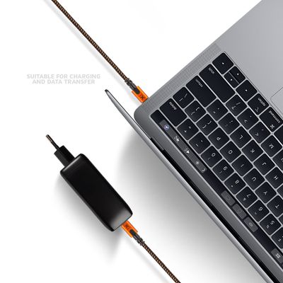 Xtorm Xtreme USB-C naar USB-C kabel Power Delivery - incl. levenslange garantie - 1.5m - Zwart/Oranje