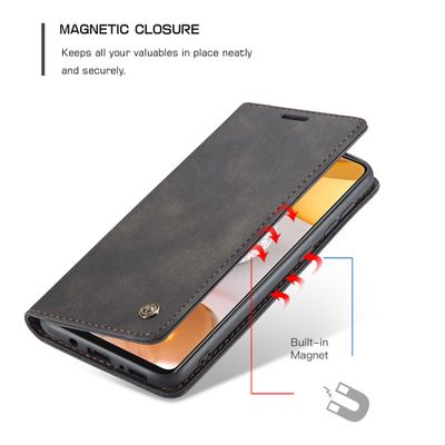 CASEME Samsung Galaxy S21 Ultra Retro Wallet Case - Black