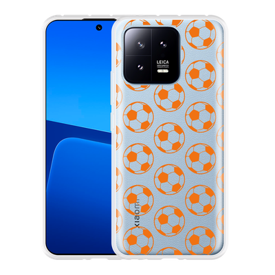 Cazy Hoesje geschikt voor Xiaomi 13 Orange Soccer Balls