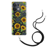 Hoesje met Koord geschikt voor Oppo Reno8 5G - Sunflowers