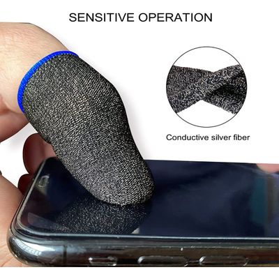 Cazy 1 Paar Game Finger Sleeves - Non Slip - voor Mobiele Games Grijs