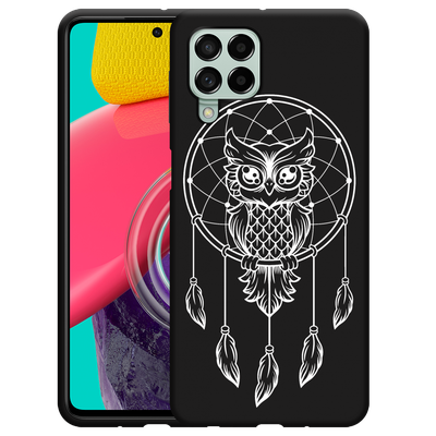 Cazy Hoesje Zwart geschikt voor Samsung Galaxy M53 - Dream Owl Mandala