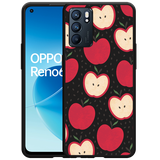 Hoesje Zwart geschikt voor Oppo Reno6 5G - Appels