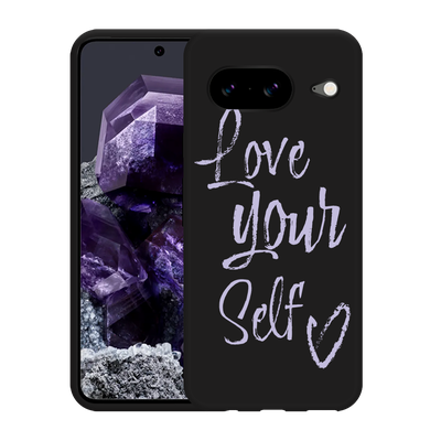 Cazy Hoesje Zwart geschikt voor Google Pixel 8 Love Yourself