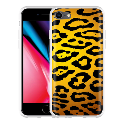 Cazy Hoesje geschikt voor iPhone 8 - Luipaard Goud Zwart