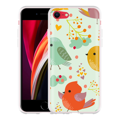 Cazy Hoesje geschikt voor iPhone SE 2020 - Cute Birds