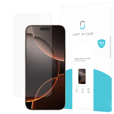 Just in Case iPhone 16 Pro - Screenprotector Tempered Glass