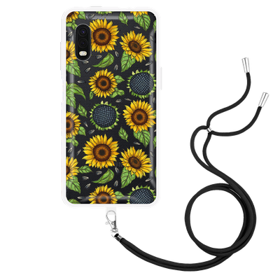 Cazy Hoesje met Koord geschikt voor Samsung Galaxy Xcover Pro - Sunflowers