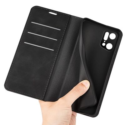 Cazy Wallet Magnetic Hoesje geschikt voor Oppo Find X5 Pro - Zwart