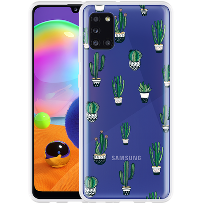 Cazy Hoesje geschikt voor Samsung Galaxy A31 - Green Cactus