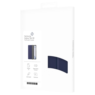 Cazy TriFold Hoes met Auto Slaap/Wake geschikt voor Samsung Galaxy Tab S8 - Blauw