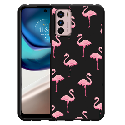Cazy Hoesje Zwart geschikt voor Motorola Moto G42 - Flamingo