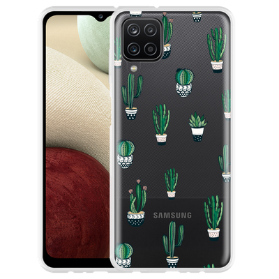 Cazy Hoesje geschikt voor Samsung Galaxy A12 - Green Cactus