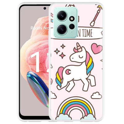 Cazy Hoesje geschikt voor Xiaomi Redmi Note 12 4G Unicorn Time