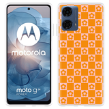 Hoesje geschikt voor Motorola Moto G04/G04s/G24/G24 Power Bloemetjes Dambord